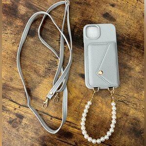 iPhone 14 crossbody pearl case - new never used